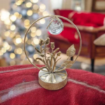 Gold Tulip & Crystal Ring Sculpture