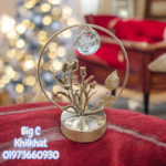 Gold Tulip & Crystal Ring Sculpture